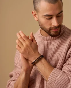 Outlet Bijou Brigitte Set di braccialetti da uomo - Brown Duo