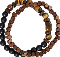 Outlet Bijou Brigitte Set di braccialetti da uomo - Brown Duo