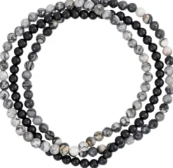 New Bijou Brigitte Set di braccialetti da uomo - Grey Agate