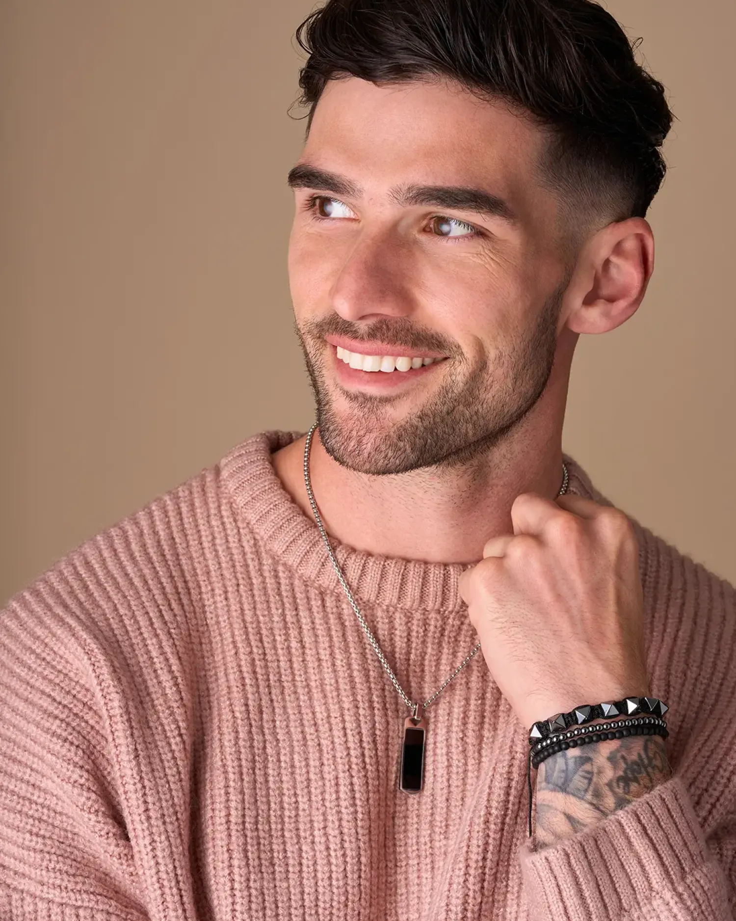Clearance Bijou Brigitte Set di braccialetti da uomo - HematiteTrio