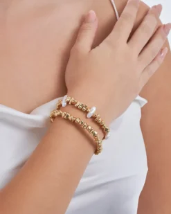 Discount Bijou Brigitte Set di braccialetti - Golden Pearls