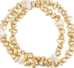 Discount Bijou Brigitte Set di braccialetti - Golden Pearls