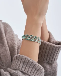 Hot Bijou Brigitte Set di braccialetti - Green Gleam