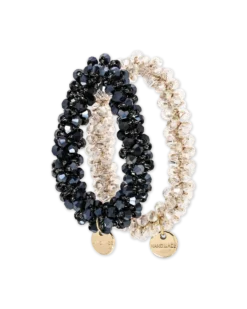 Hot Bijou Brigitte Set di elastici per capelli - Shiny Pearls