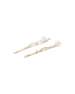 Hot Bijou Brigitte Set di forcine per capelli - White Flowers