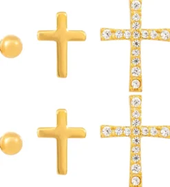 Online Bijou Brigitte Set di orecchini a perno - Cross Trio