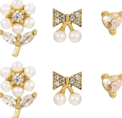 New Bijou Brigitte Set di orecchini a perno - Golden Flower