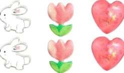 New Bijou Brigitte Set di orecchini a perno per bambini - Pink Spring