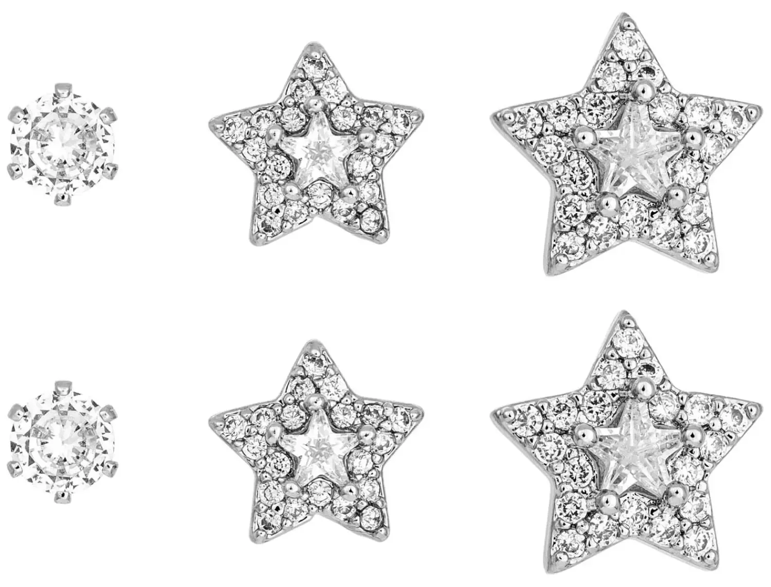 Bijou Brigitte Set di orecchini a perno - Silver Stars