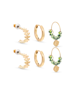 Hot Bijou Brigitte Set di orecchini - Green Shells