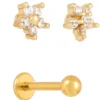 Bijou Brigitte Set di piercing - Golden Blossoms