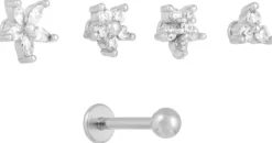 Sale Bijou Brigitte Set di piercing - Silver Blossoms