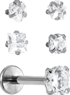 New Bijou Brigitte Set di piercing - Silver Glam