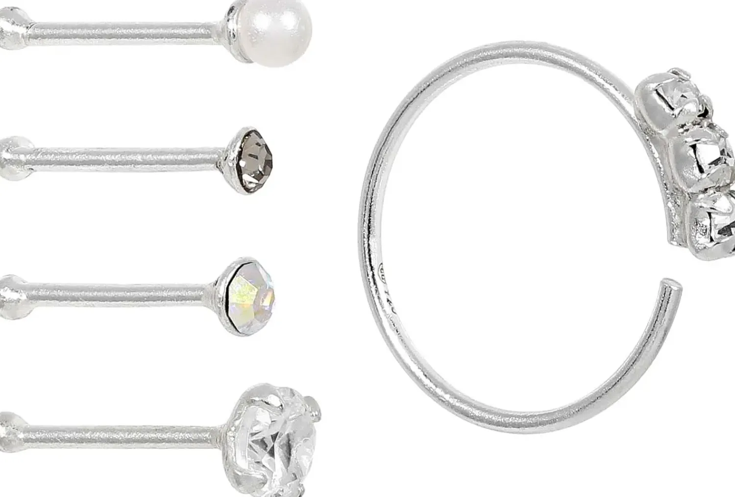 Sale Bijou Brigitte Set di piercing - Silver Gleam