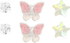 Bijou Brigitte Set orecchini a perno - Pink Butterfly